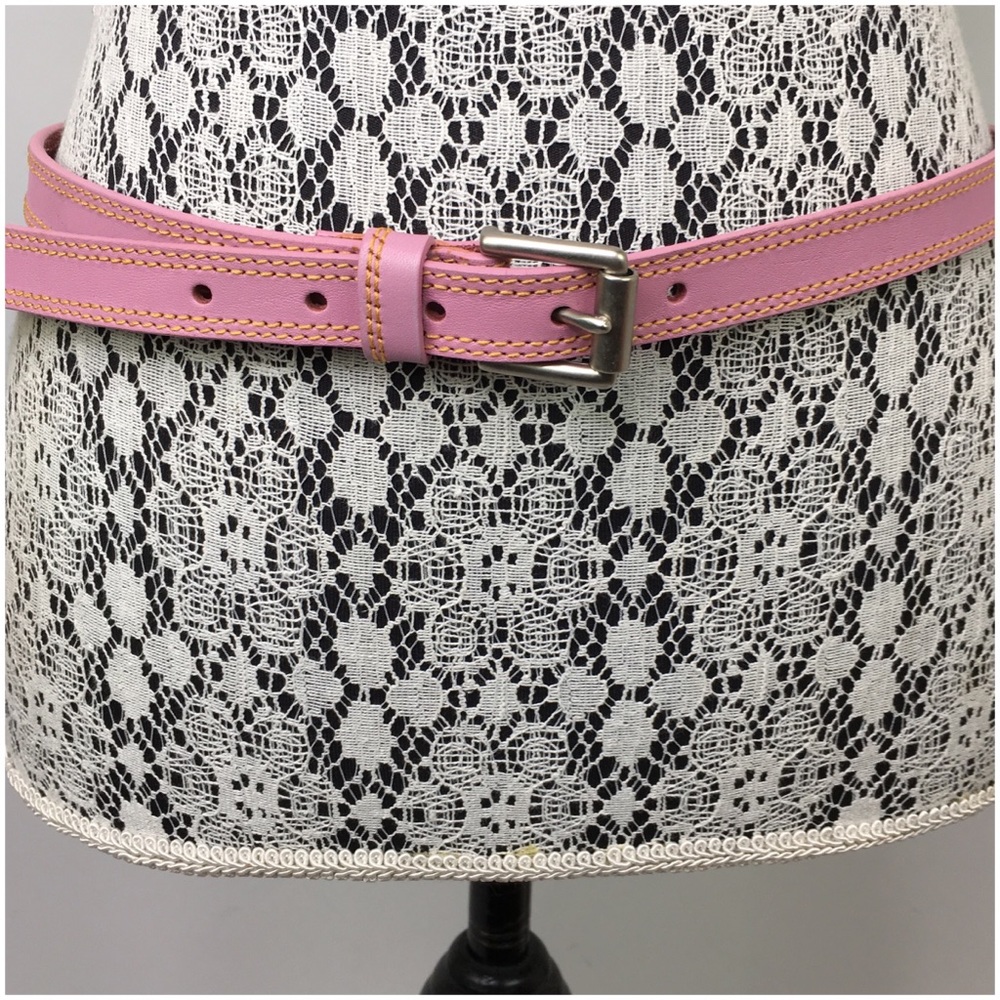 Gap Pink Leather Belt With Bold Stitching